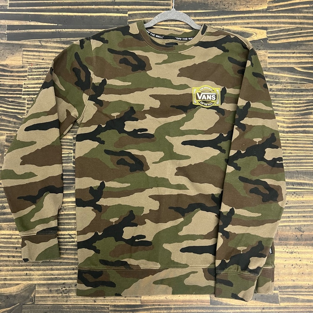 Vans Green and Brown Camouflage Sweatshirt